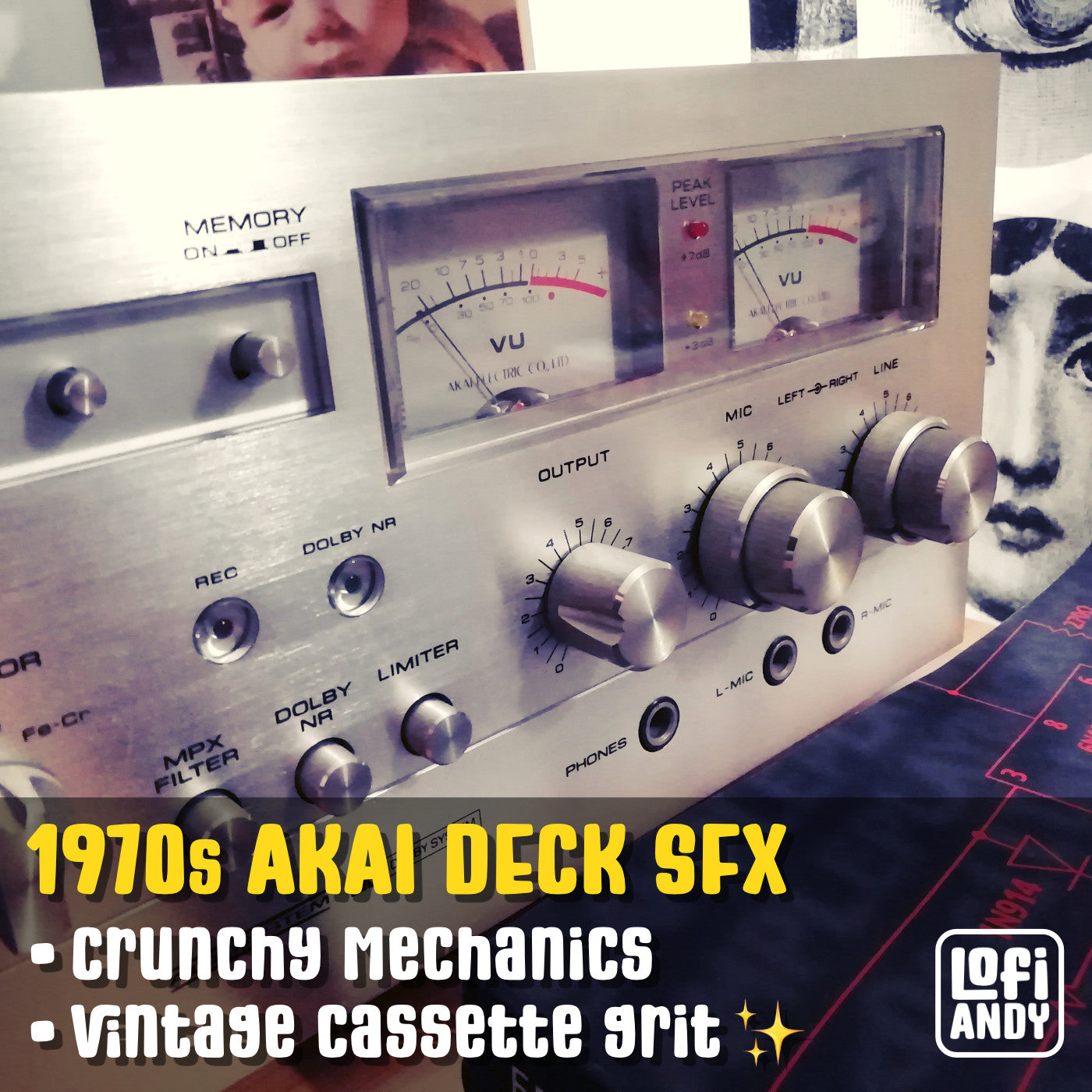 1970s AKAI Cassette Deck Sound Effects - Lofi Andy