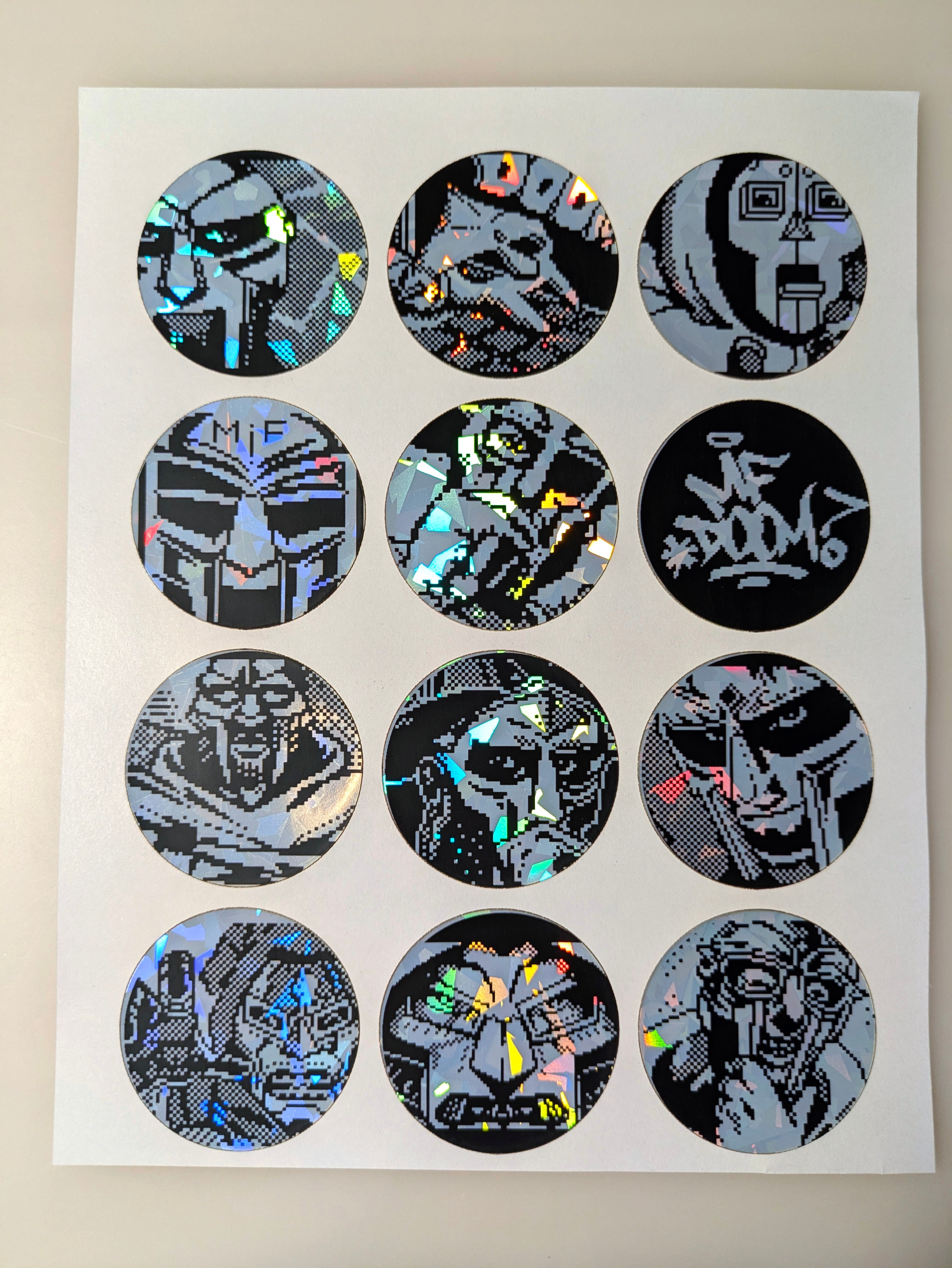 MF DOOM Pixel Art - Holographic Sticker Set