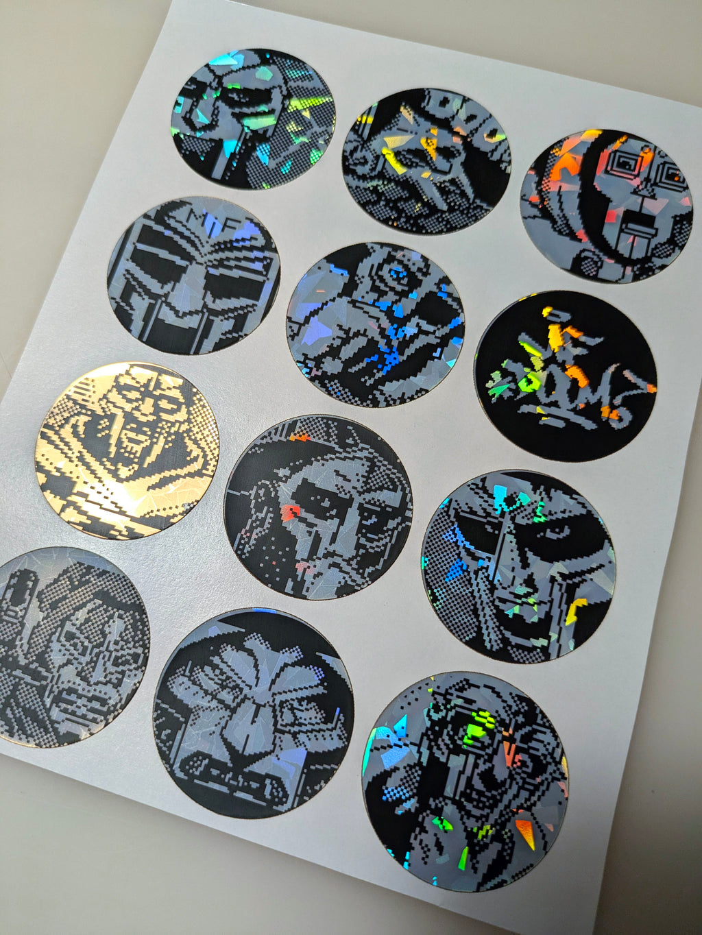 MF DOOM Pixel Art - Holographic Sticker Set