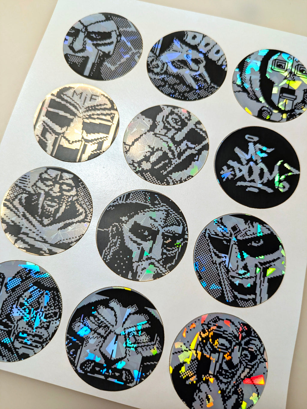 MF DOOM Pixel Art - Holographic Sticker Set